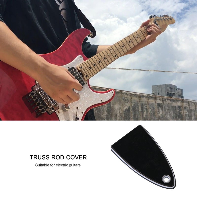 Lovermusic Black 3Ply Plastic HA-1003 Guitar Truss Rod Cover Plate Replacement for Electric Guitar - Image 2
